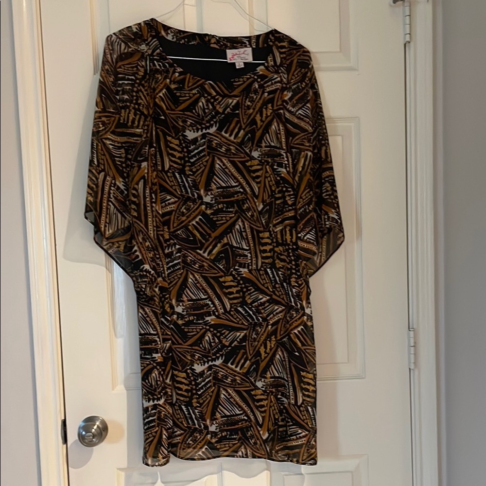 Stylish Brown Patterned Dress